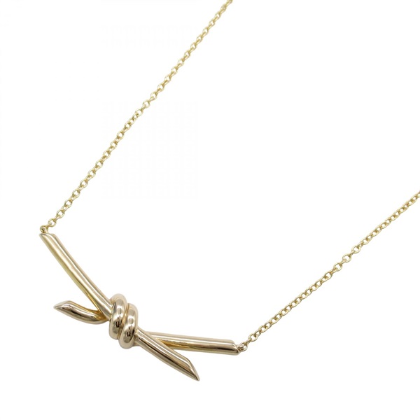 TIFFANY＆CO Knot Necklace Pendant 38~43cm 18KRG Pink Rose Gold Used