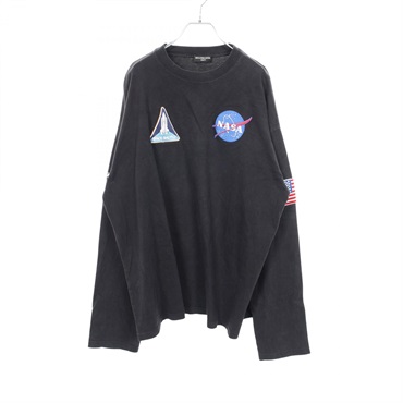 BALENCIAGA Long-sleeved T-shirt 662496 Cotton Black Used mens #M