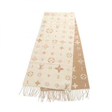LOUIS VUITTON Reykjavik 2.0 Scarf wrap echarpe stole cashmere White Beige Used