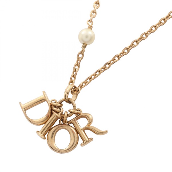 Dior EVOLUTION Necklace Pendant Gold Plated Artificial pearl White Used women