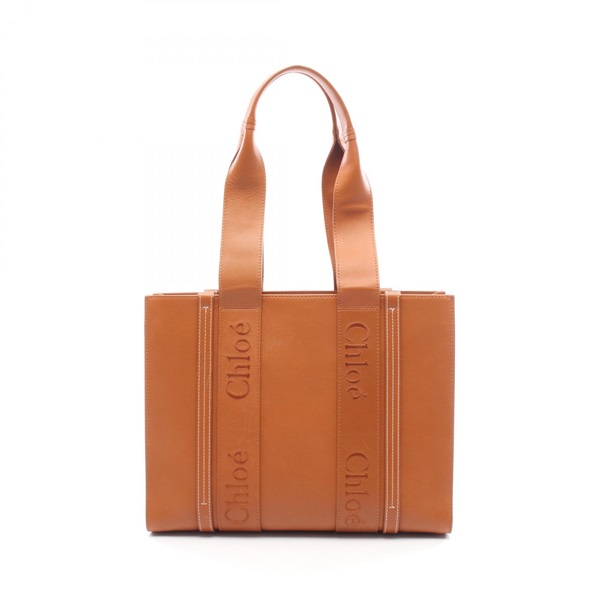 Chloe WOODY Medium Tote Bag CH22WS383I60247 leather Brown Used Women