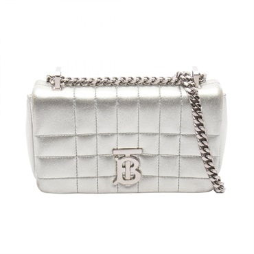 BURBERRY LOLA Chain Shoulder Bag leather Silver(color) Used Women