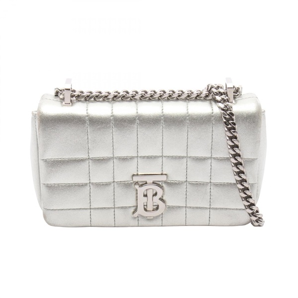 BURBERRY LOLA Chain Shoulder Bag leather Silver(color) Used Women