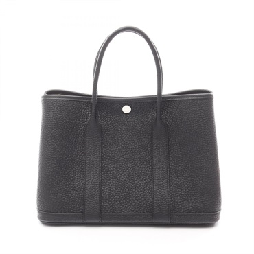 HERMES Garden party TPM Tote Bag W Negonda leather Black Used Women SHW