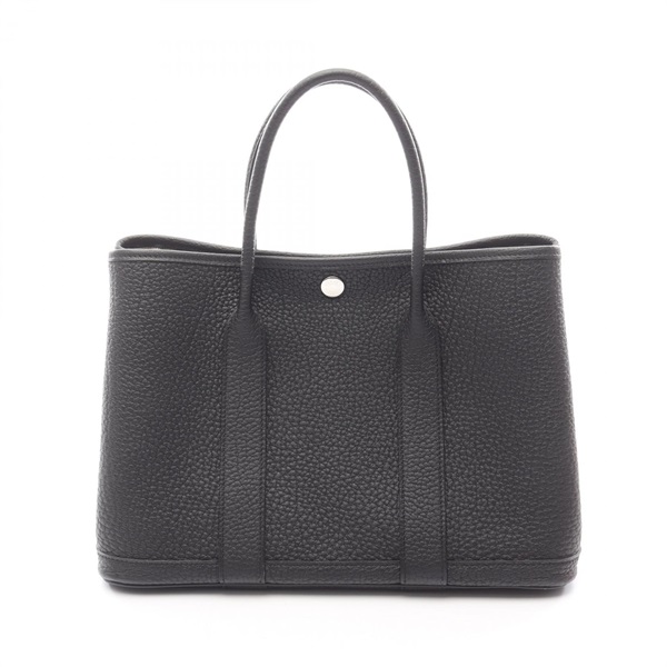 HERMES Garden party TPM Tote Bag W Negonda leather Black Used Women SHW