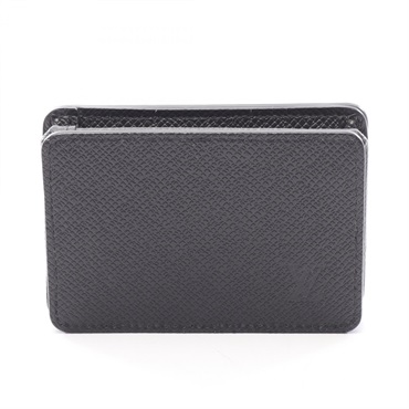 LOUIS VUITTON Coin purse wallet M30598 Taiga leather Black Ardoise Used mens LV