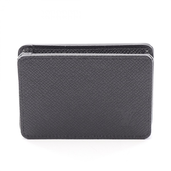 LOUIS VUITTON Coin purse wallet M30598 Taiga leather Black Ardoise Used mens LV