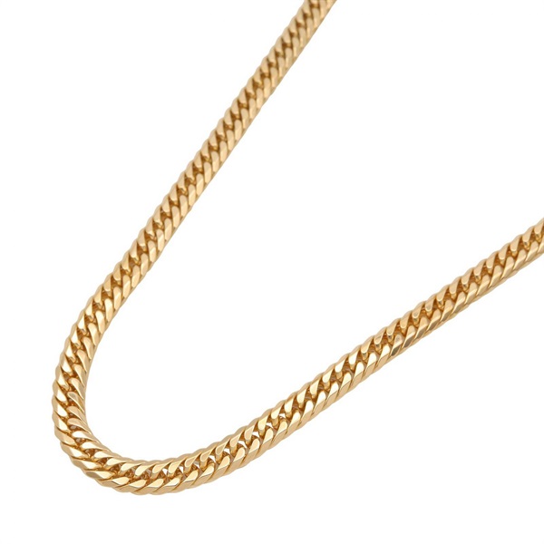 JEWELRY Double 6 side Flat link chain necklace 50cm 18KYG Yellow Gold Used