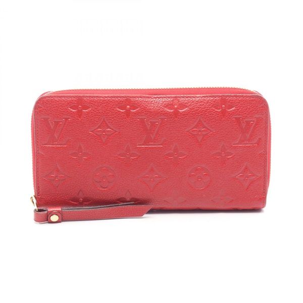 LOUIS VUITTON Zippy Long Wallet M63691 Monogram empreinte leather Scarlet Used