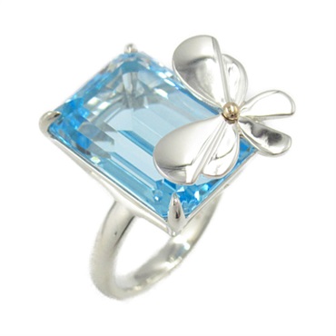 TIFFANY＆CO RTT Lovebugs Blue Topaz Ring 18KYG Silver925 Used US size 6