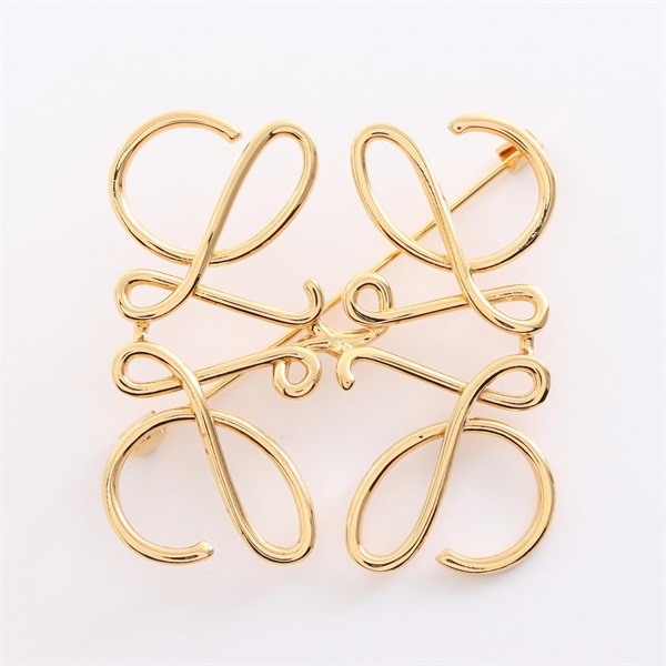 LOEWE anagram Brooch 111.25.020 Metal GHW Used Women