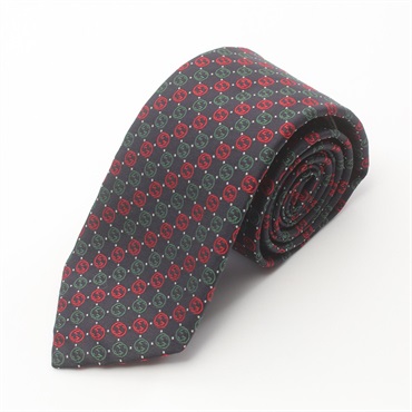 GUCCI Interlocking G tie 644510 silk Black Green Red Used mens