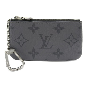 LOUIS VUITTON Pochette Cle key coin case M80905 Monogram eclipse black used LV