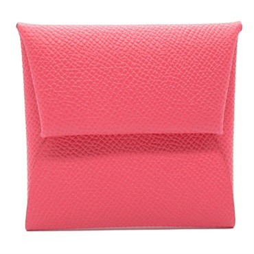 HERMES Bastia coin purse wallet Epsom leather Pink Rose azalee Used Women T SHW