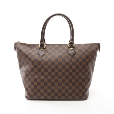 LOUIS VUITTON Saleya MM Tote Bag N51182 Damier canvas leather Brown Ebene Used