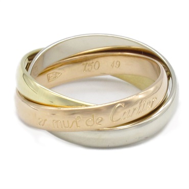 CARTIER Trinity Ring 18KYG 18KPG 18KWG Three gold used US size 5 #49 women