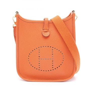 HERMES Evelyne TPM Amazon Shoulder Bag Clemence leather Orange poppy Used B GHW