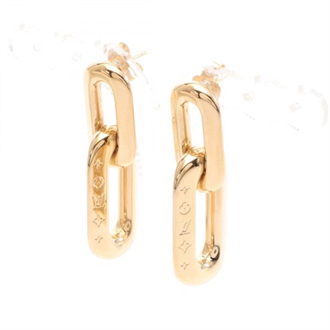 LOUIS VUITTON Double 2 Maillon PM MP2990 Pierced earrings Gold Plated Used women