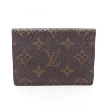 LOUIS VUITTON Porte 2 Carute Vertical Card Case M60533 Monogram canvas Used LV