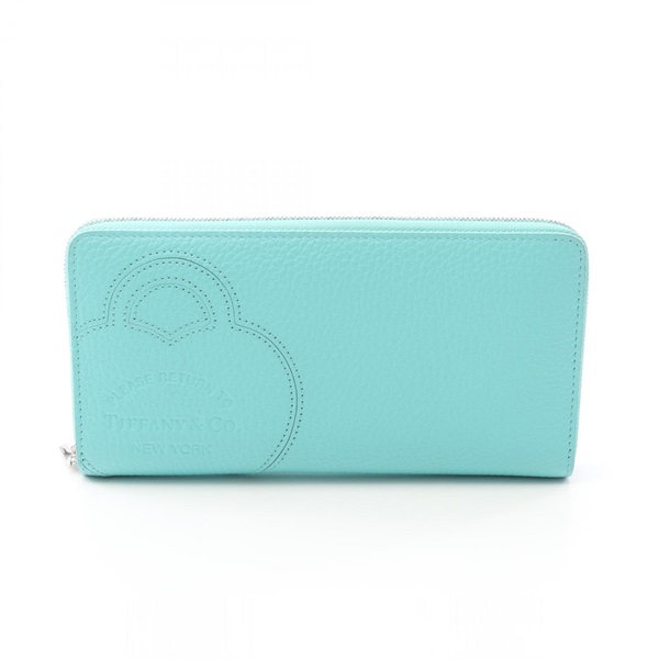 TIFFANY＆CO Return to TIFFANY Around long wallet leather Blue Used Women