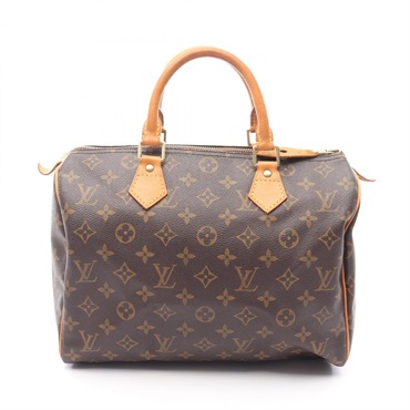 LOUIS VUITTON Speedy 30 Handbag M41526 Monogram Canvas Leather Brown Used LV