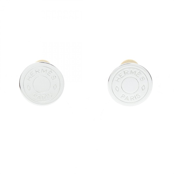 HERMES Sellier Earring Stainless Steel Used women