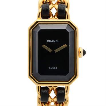 CHANEL Premiere S Wrist Watch H0001 Quartz Gold Plated leather Used Women CC