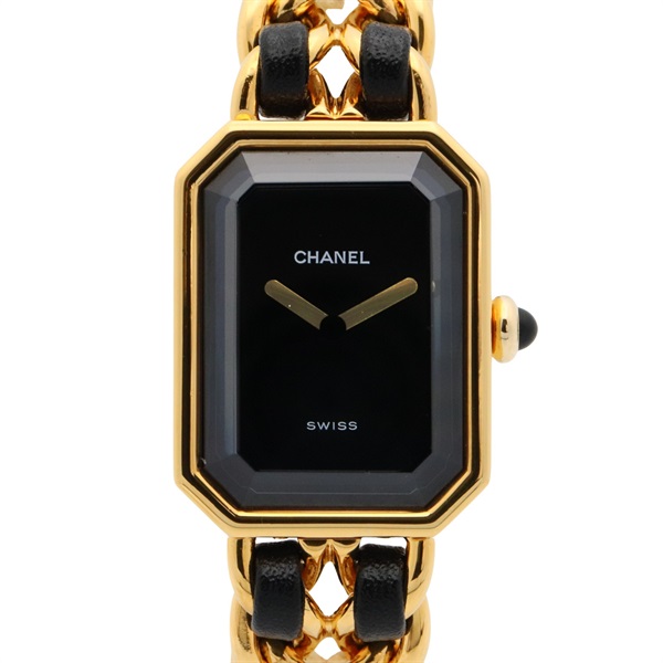 CHANEL Premiere S Wrist Watch H0001 Quartz Gold Plated leather Used Women CC