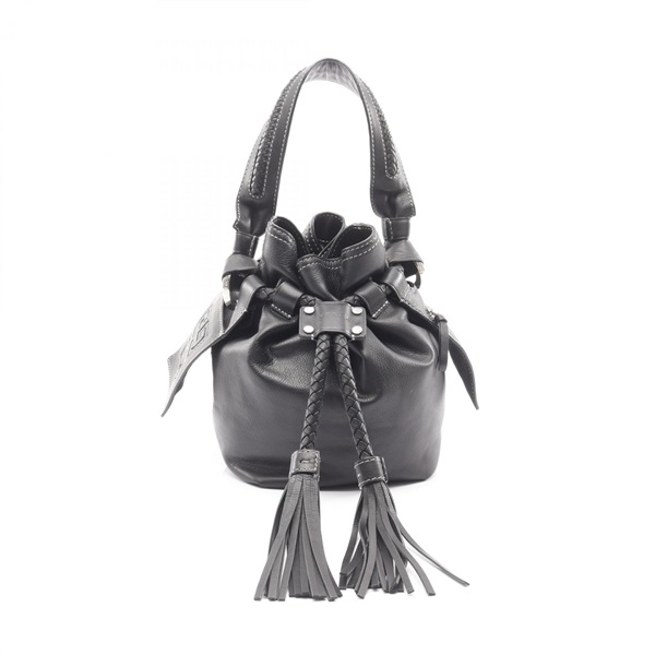 GIVENCHY 4G Shoulder Handbag leather Black Used Women Fringe