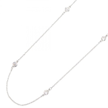 TIFFANY＆CO By the Yard Necklace 6P Diamond Pt950 Platinum Used women