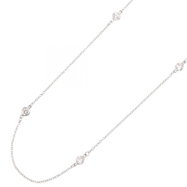 TIFFANY＆CO By the Yard Necklace 6P Diamond Pt950 Platinum Used women
