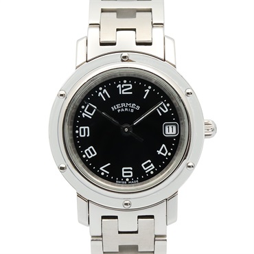 HERMES Clipper Wrist Watch CL4.210 Quartz Stainless Steel Used Women