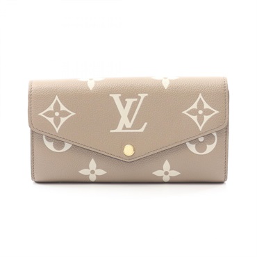 LOUIS VUITTON Portefeuille Sarah Bifold purse long wallet M81049 leather Beige