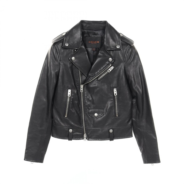 COACH Riders jacket #0 blouson double-breasted leather Black Used