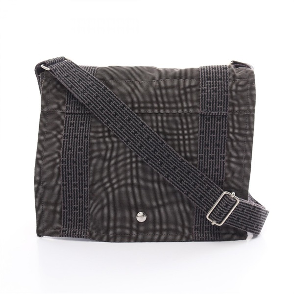 HERMES Her Line Bassus PM Shoulder Bag canvas Gray Used unisex SHW crossbody