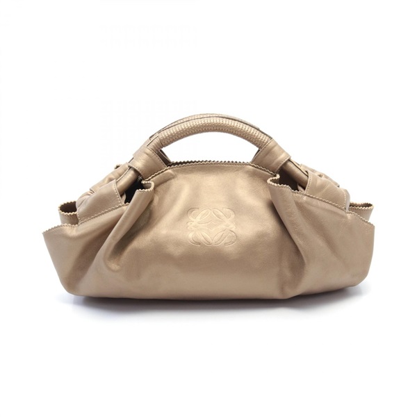 LOEWE Nappa Aire Small Hand bag leather Gold Used Women