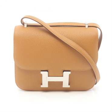 HERMES Constance Mini Verso Sesame Ciel Shoulder Bag Chevere leather Used Women