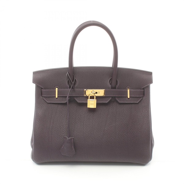 HERMES Birkin 30 Hand bag Togo leather GHW Raisin Purple Used Women