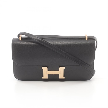 HERMES Constance Elan Miroir Shoulder crossbody Bag W Chevre Black Used GHW