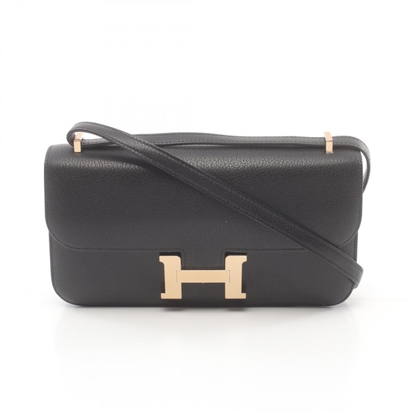 HERMES Constance Elan Miroir Shoulder crossbody Bag W Chevre Black Used GHW