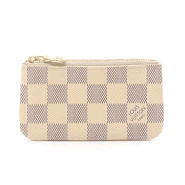 LOUIS VUITTON Pochette Cles coin purse N62659 Damier Azur canvas White Used LV