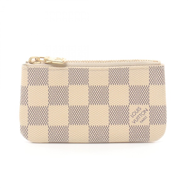 LOUIS VUITTON Pochette Cles coin purse N62659 Damier Azur canvas White Used LV