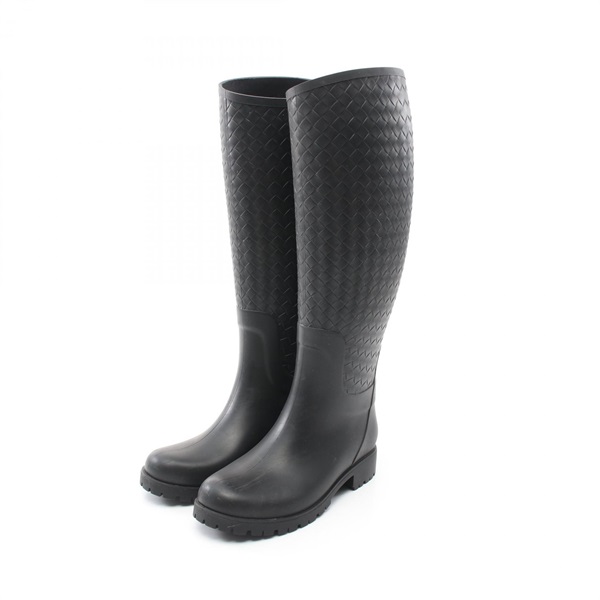 BOTTEGA VENETA Intrecciato Rain shoes long boots #36 rubber Black Used