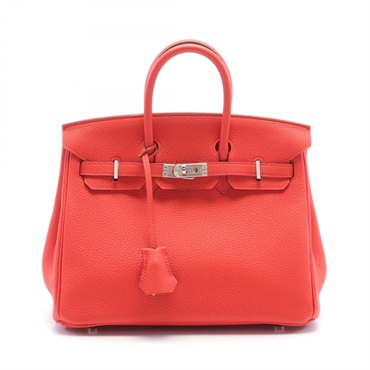 HERMES Birkin 25 Hand bag X Togo leather Capucine Used SHW