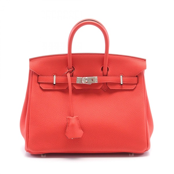 HERMES Birkin 25 Hand bag X Togo leather Capucine Used SHW