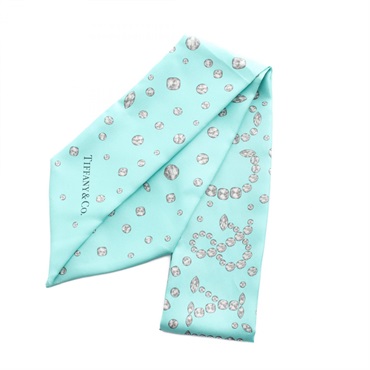 TIFFANY＆CO Scarf silk Blue Used Women