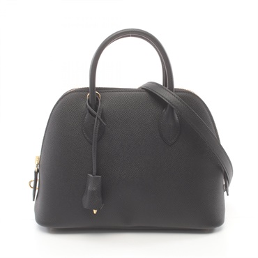 HERMES Bolide 1923 25 Sholder Hand bag Epsom Leather GHW Black Noir Used Women