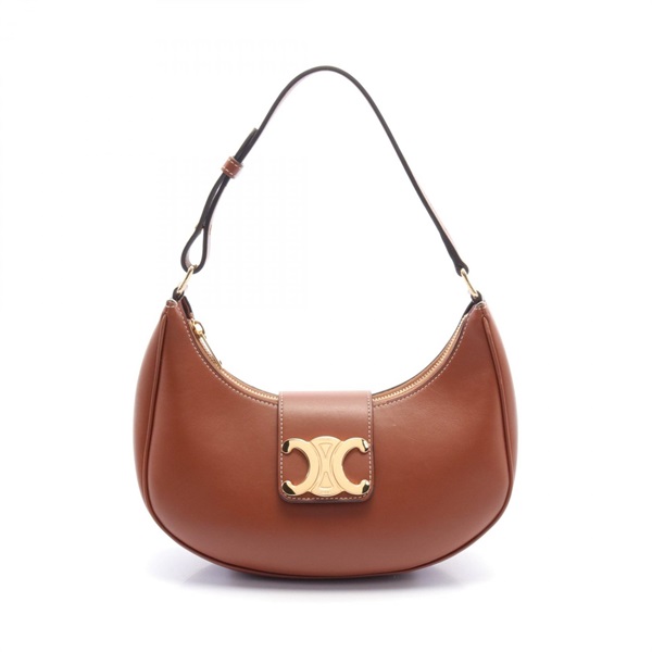 CELINE AVA Triomphe Shoulder Bag 114493DGQ.04LU leather Brown tan Used