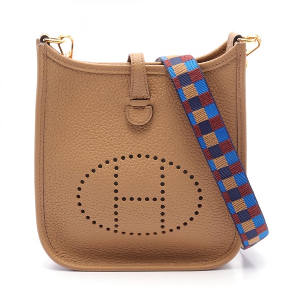 HERMES Evelyne TPM Shoulder crossbody Bag U Taurillon Clemence Chai Used GHW