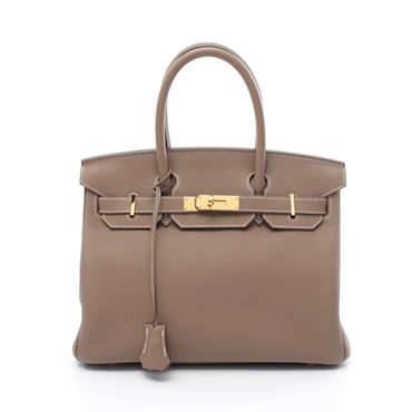 HERMES Birkin 30 Handbag Togo leather Beige Etoupe Grey Used Women A GHW